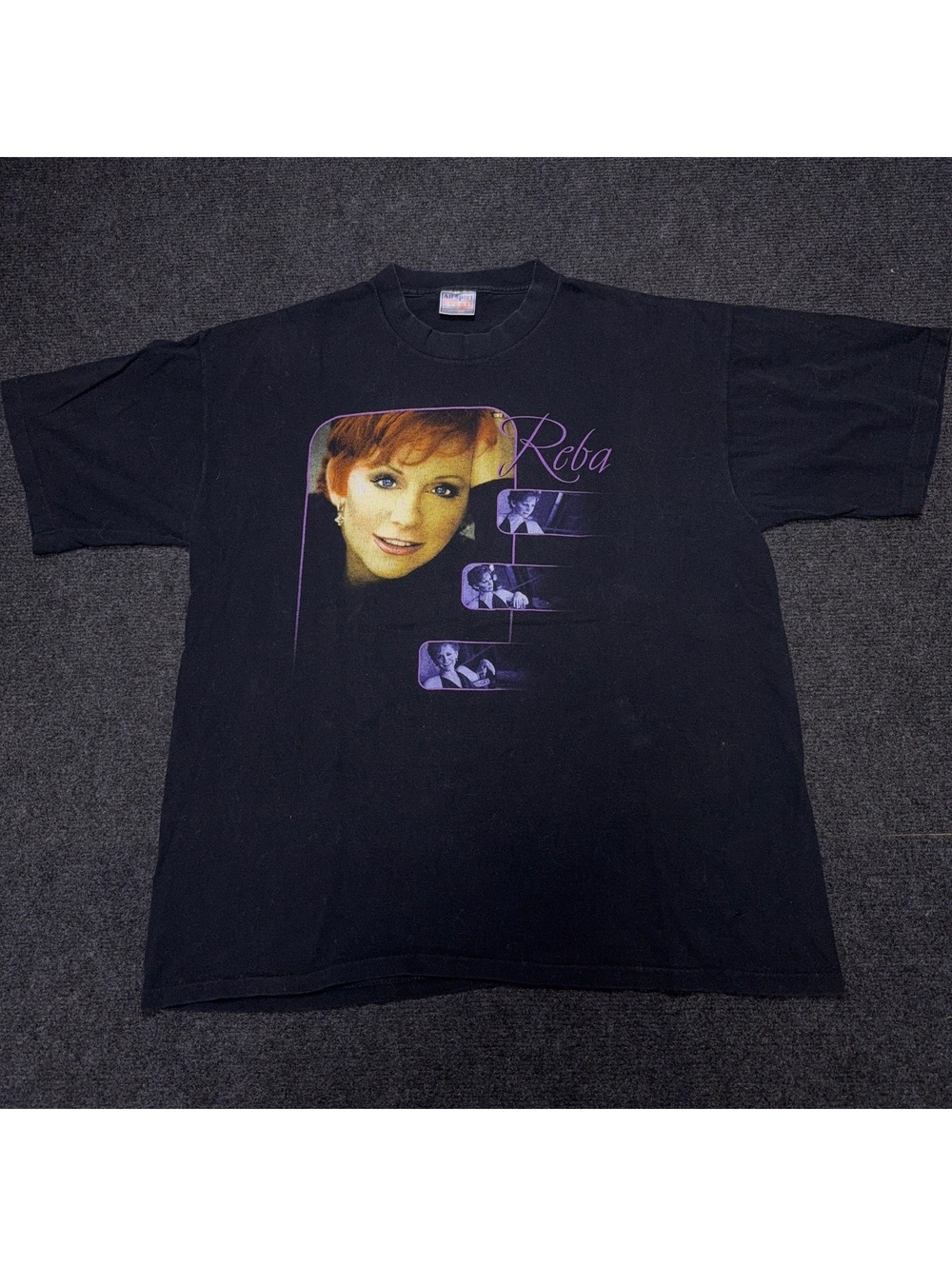 Vintage All Sport Reba T-Shirt Men XL Black Graphic Music